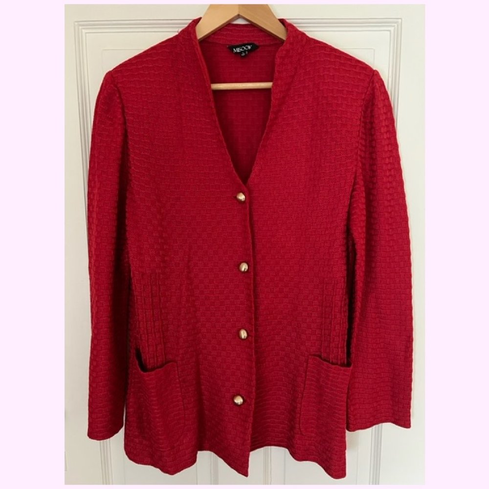 NWOT Red Blazer/Cardigan with Gold Buttons